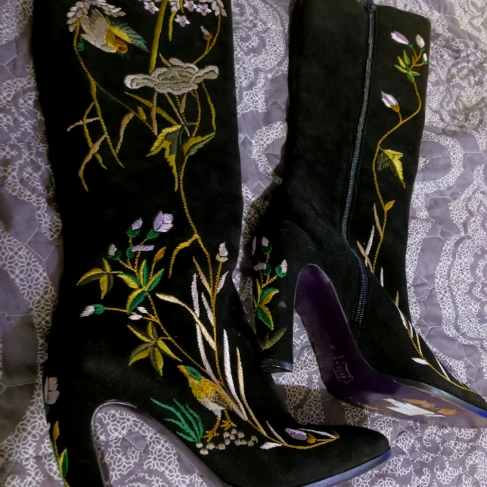 90s baby Fendi plum bottom tall boots